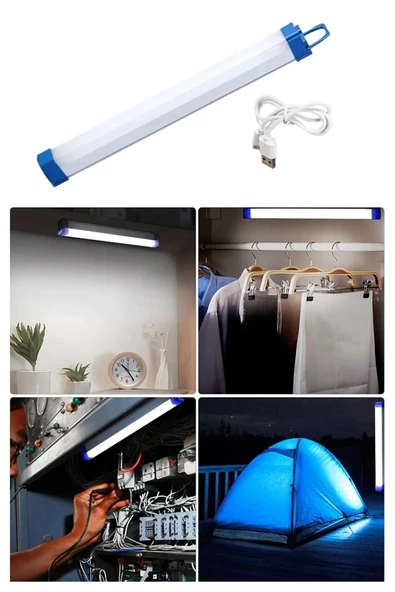 ZNEEL Şarjlı Işıldak 32cm Lamba Kamp Feneri Usb Taşınabilir Kancalı Mıknatıslı Acil Durum Gece Lambası - 6
