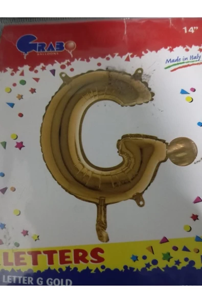 abnturk Altın Renkli 36 cm Boyutlu G Harfi Folyo Balon