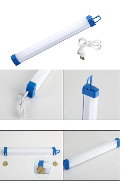 ZNEEL Şarjlı Işıldak 32cm Lamba Kamp Feneri Usb Taşınabilir Kancalı Mıknatıslı Acil Durum Gece Lambası - 8