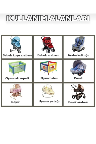 abnturk Bebek Arabası Yağmur Sinek Böcek Toz Koruma Ağı Lastikli - 4