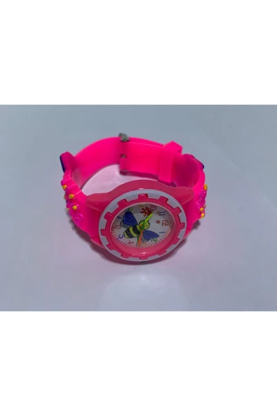 abnturk Pembe Renk Kız Çocuk Analog Kol Saati 3D Silikon Kordonlu Saat - 2