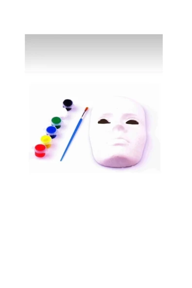 abnturk Maske Boyama Seti 1 Adet Karton Maske 6 Farklı Renk Akrilik Boya Ve Fırça Eğlenirken Öğren - 2