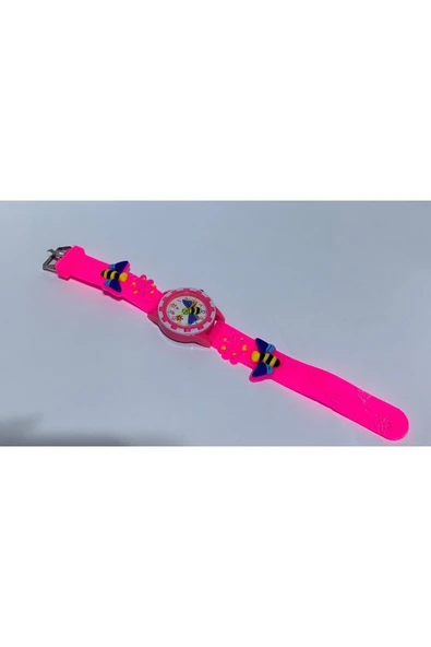 abnturk Pembe Renk Kız Çocuk Analog Kol Saati 3D Silikon Kordonlu Saat - 4