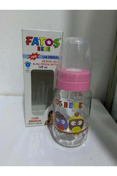 abnturk Fatoş bebe 125 ml silikon uçlu cam biberon