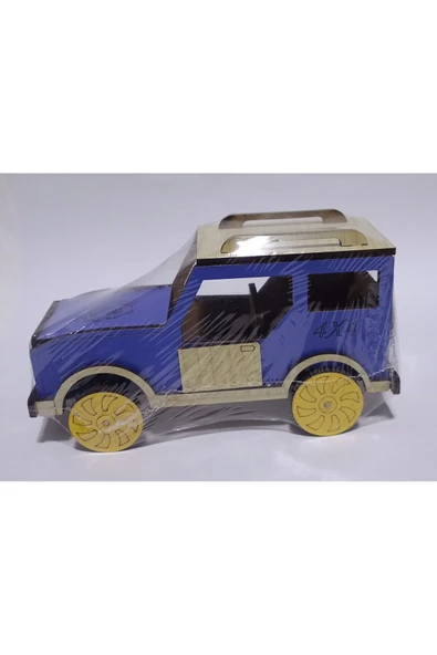 abnturk 4x4 0ff-Road Ahşap Oyuncak | Doğal Malzemeli El Yapımı Araba - 3