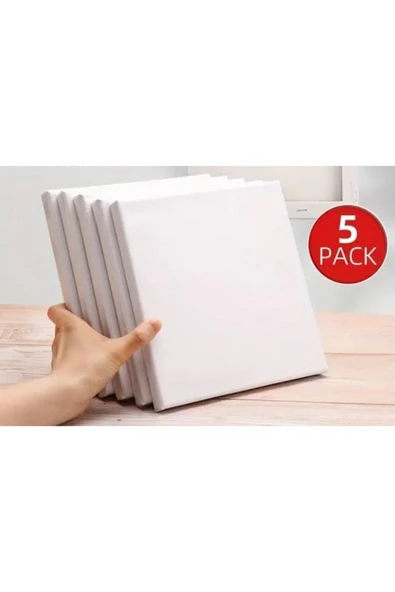 abnturk 5 Adet 13x13cm Yüksek Kaliteli Boş Tuval Resim Tuvalı