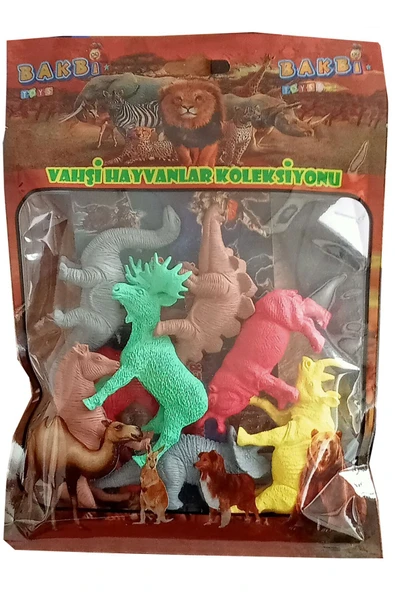 Bakbi Oyuncak Kartelalı 8 Parça Vahşi Hayvanlar Kolleksiyon Serisi Plastik Hayvan Figürleri - 5