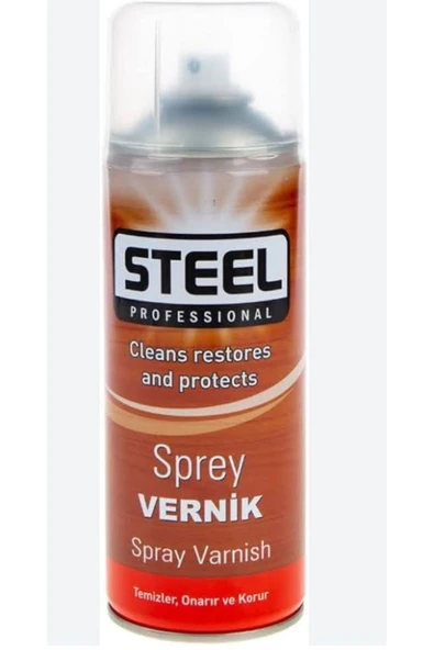 STEEL 400ml Vernik Hızlı Kuruma Özellikli Sprey Vernik Temizler Onarır Korur - 2