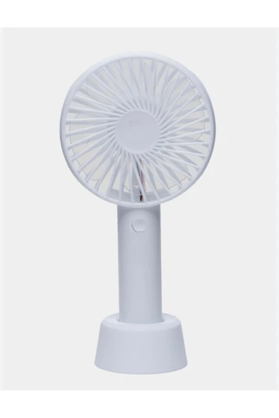 abnturk Beyaz Renkli Mini Fan Şarjlı Soğutucu Taşınabilir Pratik Vantilatör - 3