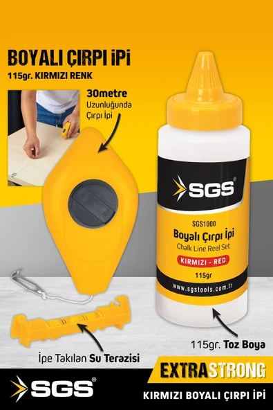 SGS 1000 Boyalı Çırpı Ipi (KIRMIZI BOYALI)