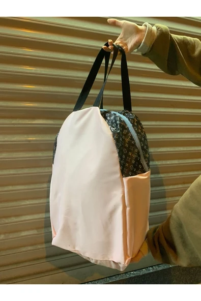 abnturk Orta Kalite Pembe Renk El Çantası Çok Amaçlı Çanta 47x32Cm