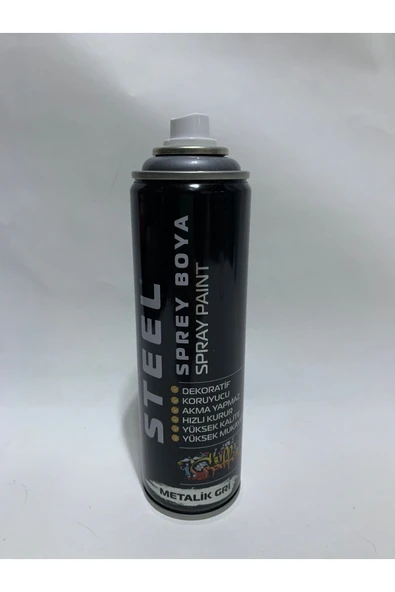 abnturk Metalik Gri Renk Yüksek Kaliteli Akma Yapmaz Sprey Boya 200ml - 2