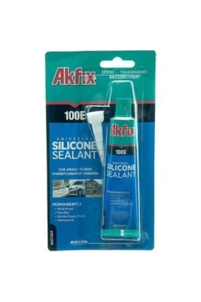 abnturk Kullanımı Kolay Tüp Silikon 100E Şeffaf Silikon 50 ml Aç Kullan