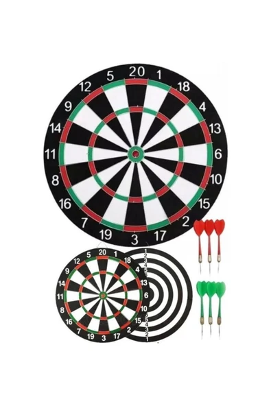 abnturk Çift Taraflı Dart Tahtası ve 6 Adet Metal Uçlu Dart Oku 36 Cm ebatıyla Büyük Boy Dart Seti - 2