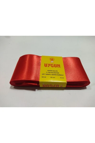 abnturk Uygun Geniş Enli Saten Kurdele 10 Metre Eni 5cm Parlak Kırmızı Göz Alıcı Kumaş - 2