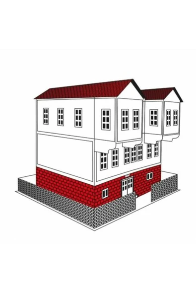 abnturk Büyük Boy 3D Maket Boyamalı Osmanlı Evi Yapıştırı Gerektirmeyen Zeka Geliştirici Maket Eğiticim Seti - 3