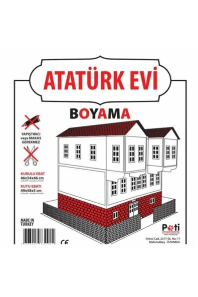 abnturk Büyük Boy 3D Maket Boyamalı Osmanlı Evi Yapıştırı Gerektirmeyen Zeka Geliştirici Maket Eğiticim Seti