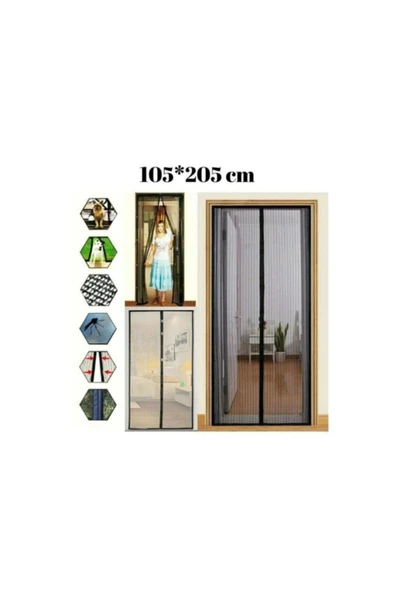 abnturk 105x210cm Mıknatıslı Pratik Manyetik Siyah Kapı Sinekliği Tülü sinekleri dışarıda temiz havayı içeri - 2