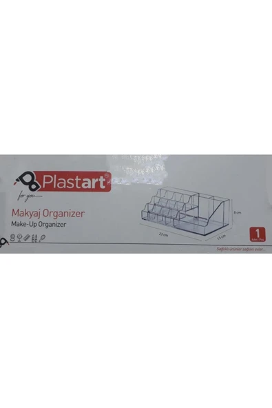 abnturk Plastart Makyaj Organizer Masa Üstü Ofis Veya Ev Için Kullanışlı Kalemlik - 2