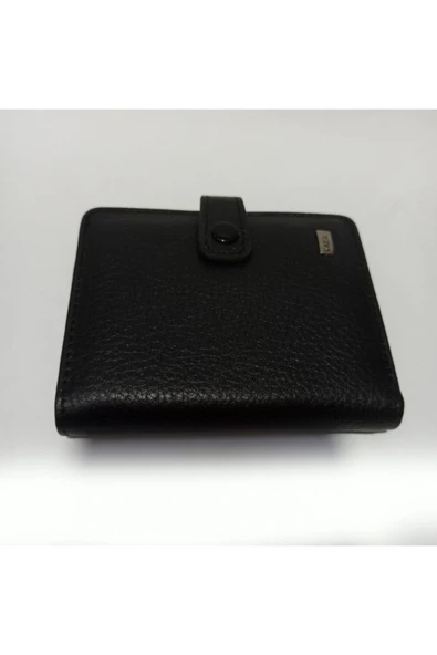 abnturk Karalı Hakiki Deri Çıtçıtlı 20 Kartlık Kredi Kart Cüzdanı 10 Cm X 8 Cm - 2