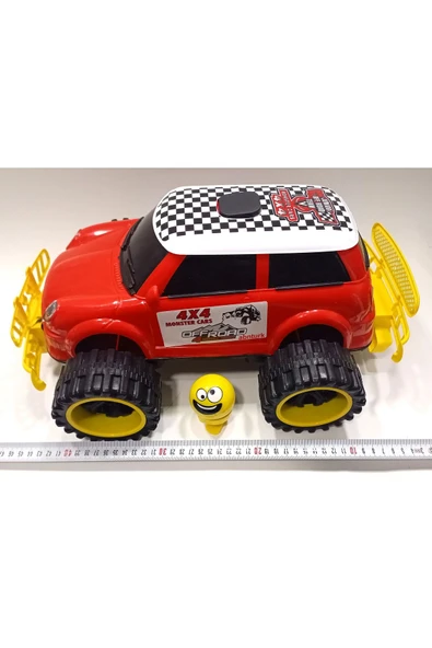 abnturk Sallanan Kafa Emoji Hediye Dev Tekerli 45cm Jumbo Mini Spor Araba 4x4 Jeep Süper Gösterişli Oyuncak - 4
