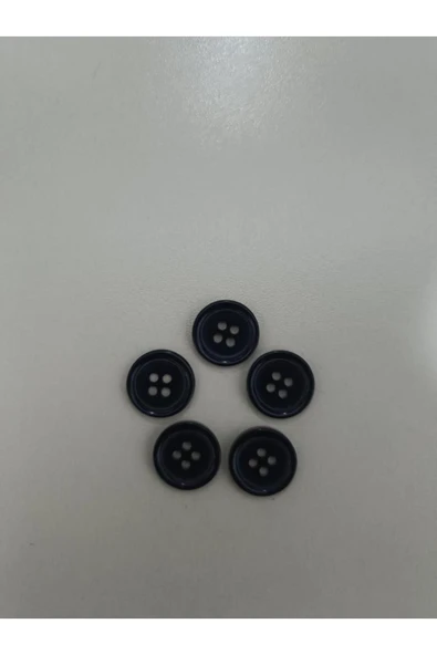 abnturk Siyah Plastik Süper Kaliteli Düğme 1,8 Cm 1 Paket 5 Adet - 2