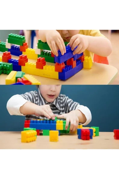 abnturk Eğitici Yaratıcı 200 Parça Lego Seti Ufku Açar,zeka Geliştirip Beceri Kazandır Bina,araba,tren Setli - 5