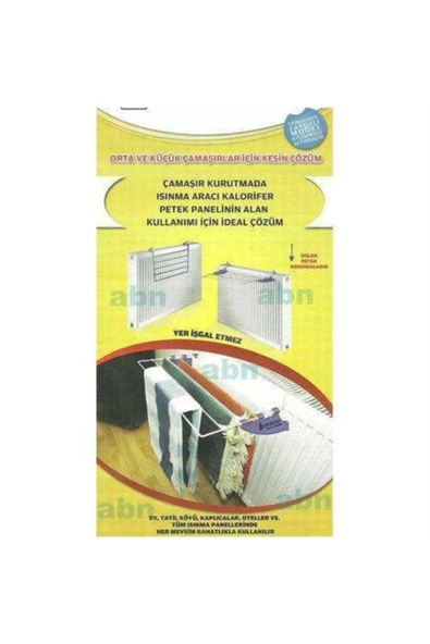 abnturk Her Kalorifere Takılan 60cm Çamaşır Askısı 5 Telli Portatif Kalorifer Tipi Hızlı Çamaşır Kurutmalığı - 6