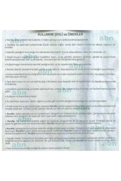 abnturk Her Kalorifere Takılan 60cm Çamaşır Askısı 5 Telli Portatif Kalorifer Tipi Hızlı Çamaşır Kurutmalığı - 4