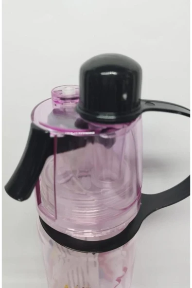abnturk Pembe Kelley Serinleten Spreyli Suluk Kırılmayan Matara 600ML Özel Gıda Saplam Özel Pet - 2