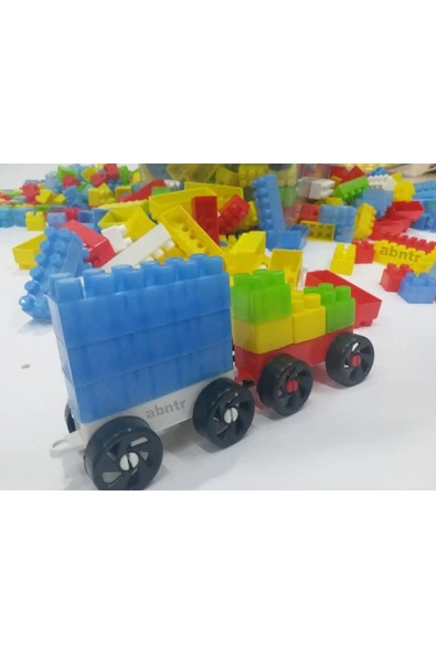 abnturk Eğitici Yaratıcı 200 Parça Lego Seti Ufku Açar,zeka Geliştirip Beceri Kazandır Bina,araba,tren Setli - 6