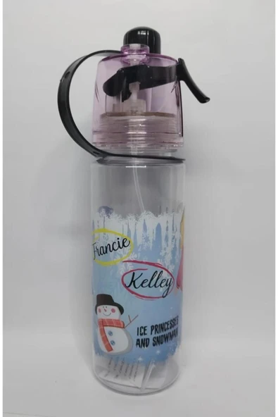 abnturk Pembe Kelley Serinleten Spreyli Suluk Kırılmayan Matara 600ML Özel Gıda Saplam Özel Pet