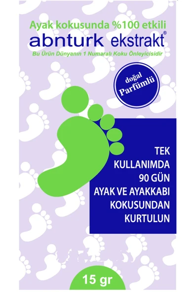 abnturk 12 Adet Doğal Parfümlü Ayak Kokusu Giderici Koku Önleyici Sağlıklı Toz 120 Gün Etkili 15gr X12 Poşet - 3
