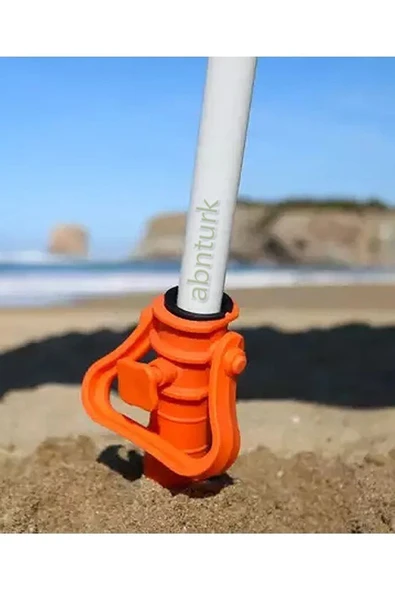 abnturk Plaj Şemsiyesi Sabitlemek için Dik Tutucu Kum ve Toprak Vidası Şemsiye Dikici Vidalı Şemsiye Kazığı