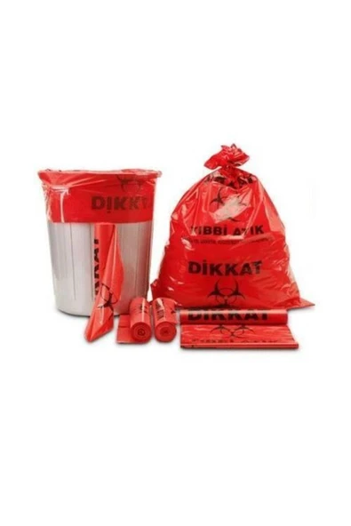 abnturk Tıbbi Atık Poşeti Jumbo Boy 80x110cm 800 gr Tıbbi Atık Çöp Torbası Kırmızı