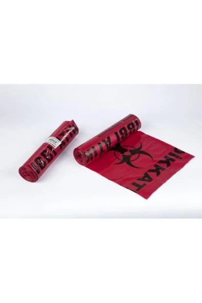 abnturk Tıbbi Atık Poşeti Jumbo Boy 80x110cm 800 gr Tıbbi Atık Çöp Torbası Kırmızı - 3