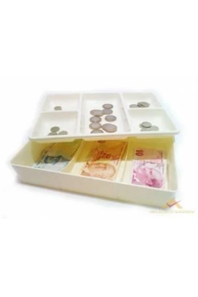 İstoç Türk 20x27cm 2 ÜNİTE 5+3 BÖLME ÇEKMECE İÇİ KAĞIT ve BOZUK PARA KUTUSU - 2