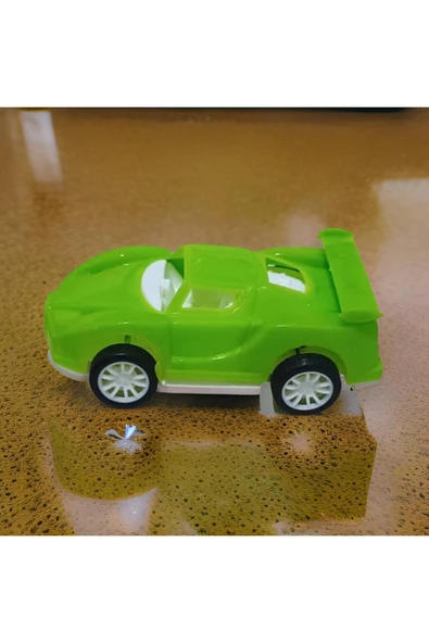 abnturk 1 adet Plastik çek bırak oyuncak yarış arabası 11cm Farklı Renklerde Spor Araba - 2