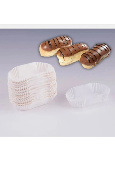 abnturk 1000 Adet Küçük Boy Isıya Dayanıklı Yanmaz Yapışmaz Ekler Kapsülü Muffin Kek Kalıbı 25*54mm 2mm - 1