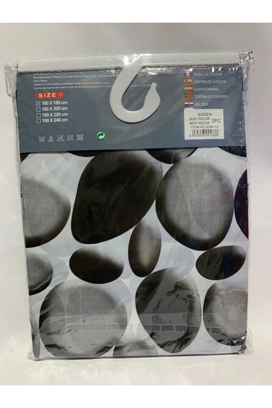 abnturk Çift Kanat Waterproof 180 x 180 Cm Duş Banyo Perdesi - 2