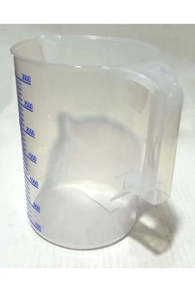 abnturk Şeffaf Kırılmayan Plastikten Kulplu Sürahi Tipi 3 Litre Ölçü Kabı Çok Amaçlı Dereceli Ölçek Kap - 2