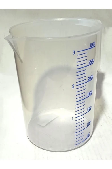 abnturk Şeffaf Kırılmayan Plastikten Kulplu Sürahi Tipi 3 Litre Ölçü Kabı Çok Amaçlı Dereceli Ölçek Kap