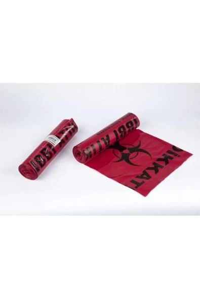 abnturk 50 Adet Tıbbi Atık Poşeti 2 Rulo 60x55 Orta Boy Özel Üretim Sağlam Medikal Çöp Torbası TSE ISO Belge - 3