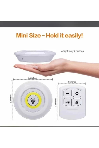 Kumandalı 3 Lü Spot Led Lamba - Pilli - 4