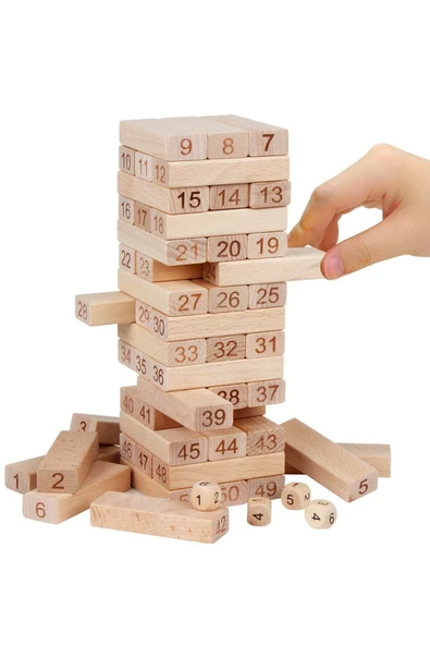 Nani Toys 54 Parça Ahşap Jenga Oyunu - 1