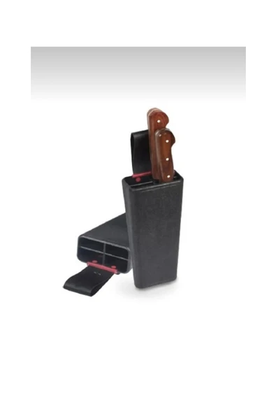 abnturk 4 Bölmeli Bıçak Kütüğü Kasap Kütüklük Kemer Askılı 22x9cm - 1