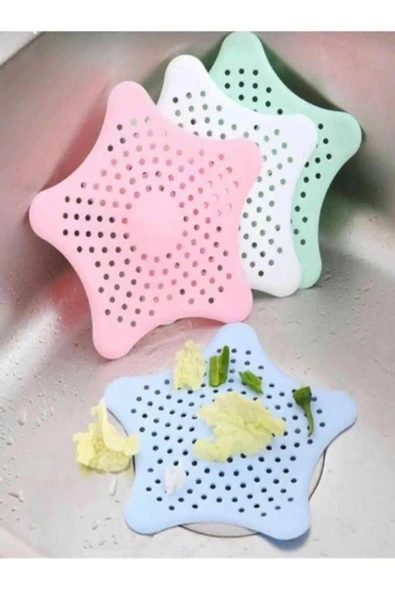 abnturk Vantuzlu Silikon Kaymaz Yıldız Lavabo Süzgeci - 1