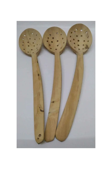 abnturk Şimşir Delikli Kevgir Kaşık 28 Cm El Yapımı B-4 - 2