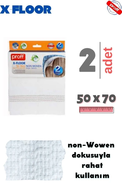 Proff X-floor 2 Adet Büyük Boy Mucize Yer Silme Bezi - Temizlik Bezi - Sıkması Rahat Yer Bezi -50x70- - Resim 4