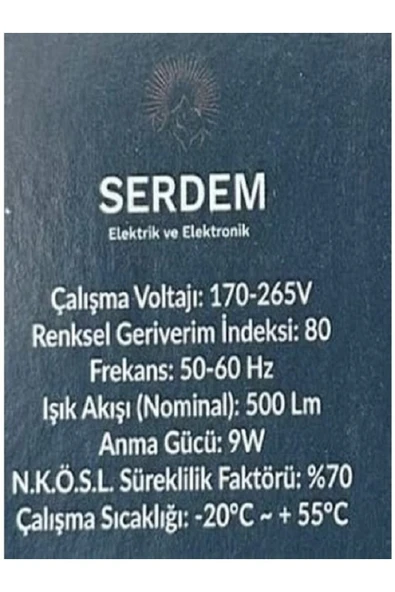 SERDEM 5 Adet Elektrik 9w Led Ampul Tasarruflu Uzun Ömürlü 6500k Beyaz Işık E27 Duy 5 Adet Fiyatı - 3